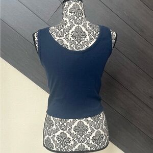 Elegant Navy Blue Tank Top